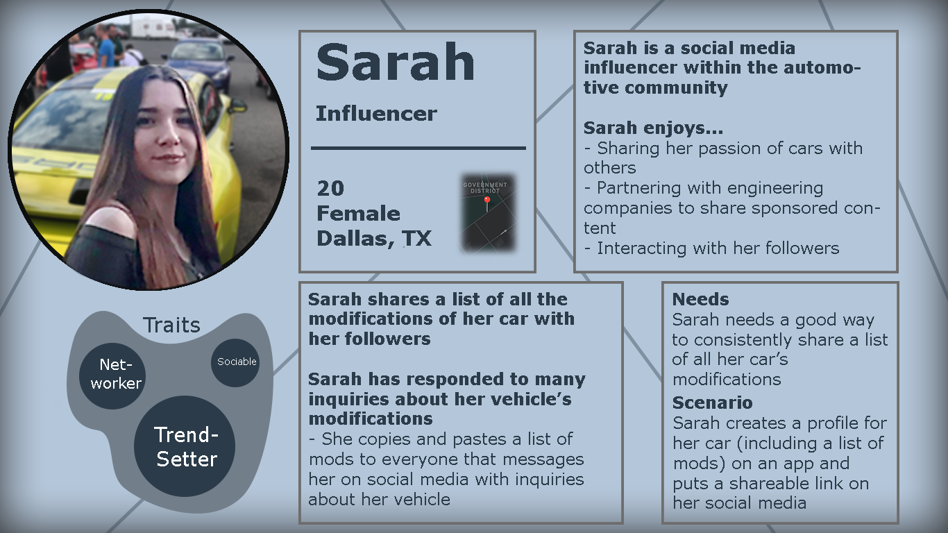 Sarah User Persona